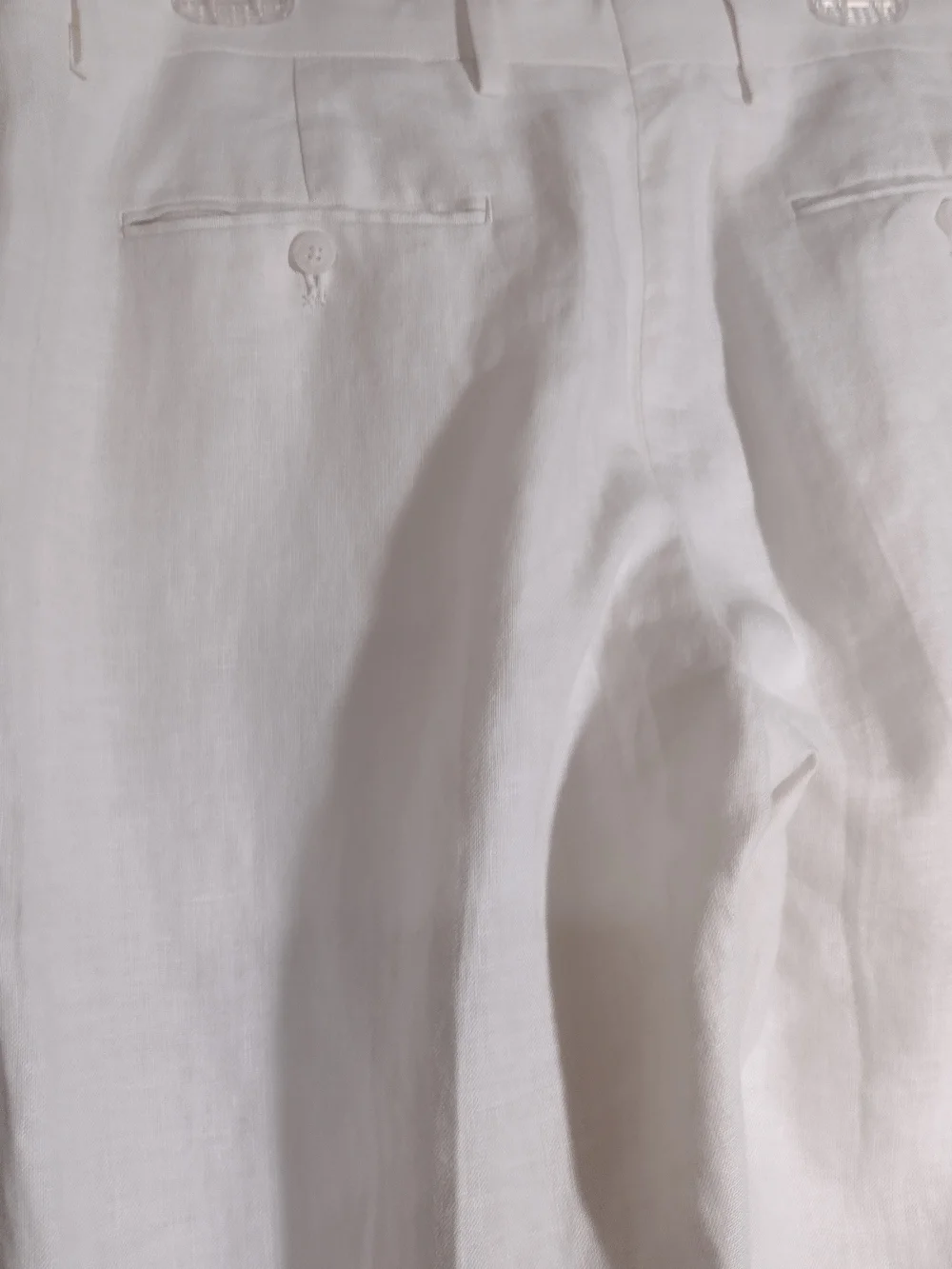 Baird McNutt 100% Linen Pants White Merino Size 35 X 32 Old Money Coastal Preppy